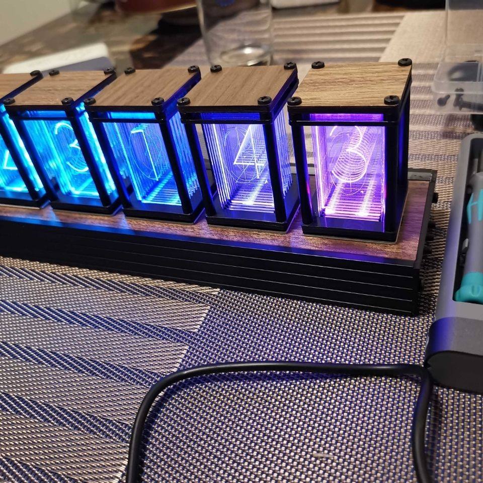 Led pseudo glow tube clock diy gate of fate stone gate rgb pseudo glow tube clock usb atmosphere light retro luminous