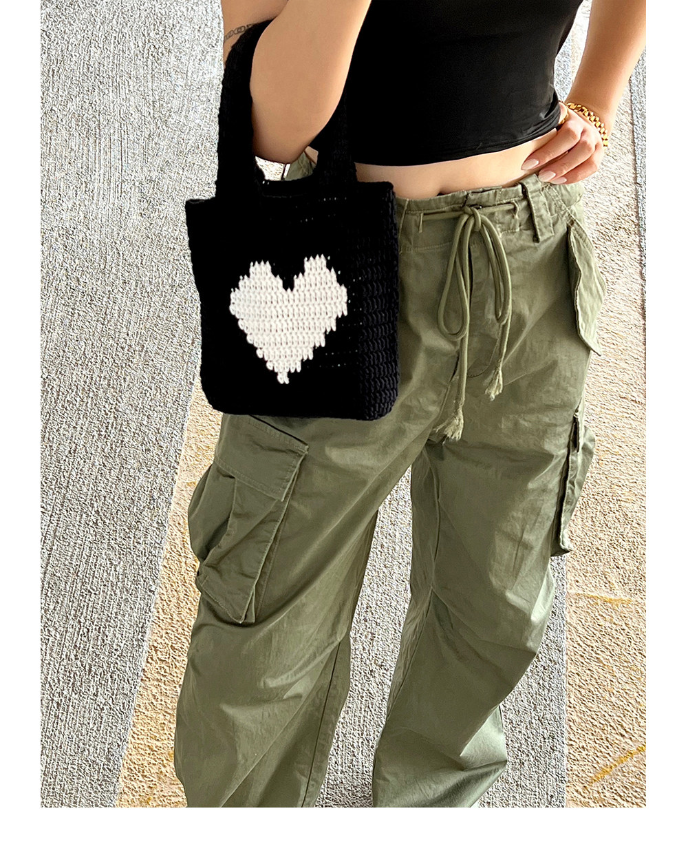 товар из китая 【纯手工】adoor 2色可爱爱心迷你手拎包妈妈手工钩织欧美ins毛线 OTHER