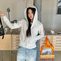 Белый цветок, серый, короткая двойная молния [осень и зима, тонкий бархат]