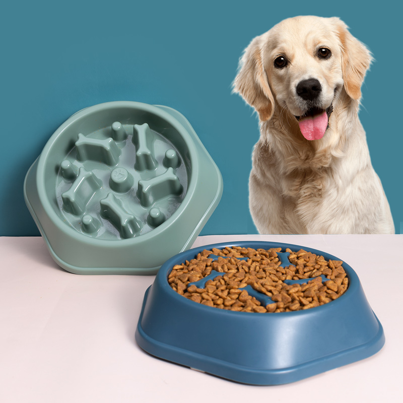 Dog bowls anti-overturning dog Slow food Bowl Big rice bowls Large canine Labrador Slow Food Pet Pets Anti-Choke Bowl