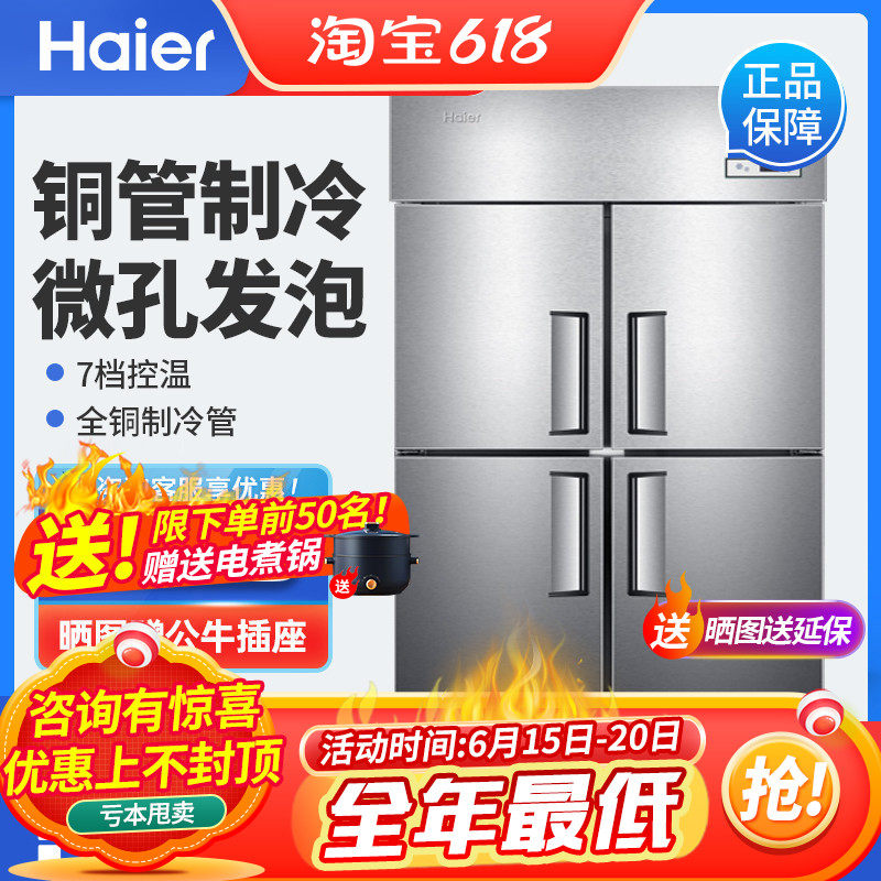 Haier Freezers Commercial Four Doors Kitchen Cabinets Refrigerator Refrigerated Chilled Double Warm Freezer Upright Full Brass Six Doors Snow Cabinet