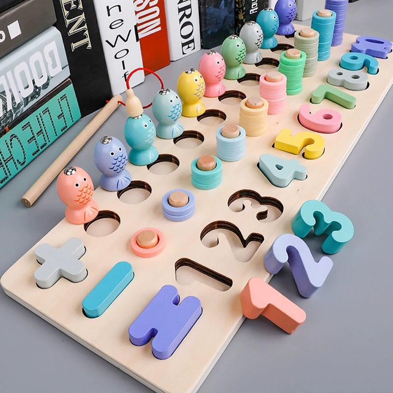 Young children's toys 1-2-3 years old Cognitive Digital Jigsaw Girl girl Baby assembled Yiintelligence 5-6 Early teaching building blocks
