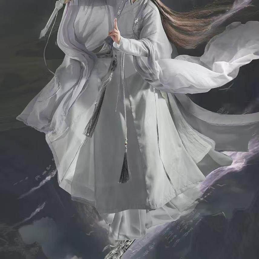 汉服男仙气古装男女同款cos服古风大袖衫道袍侠客书生学生春灰色为何受到追捧？-汉服-淘宝好物网