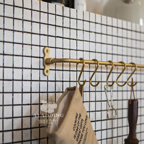 Brass hanging rod 304 stainless steel hanging rod punched kitchen hook without punching spatula kitchen utensils pot hanging rack cross bar