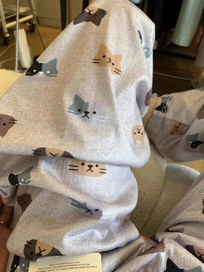 Пижамные штаны в корейском стиле с милым принтом кота для девочек, новые летние свободные повседневные штаны большого размера, домашние штаны