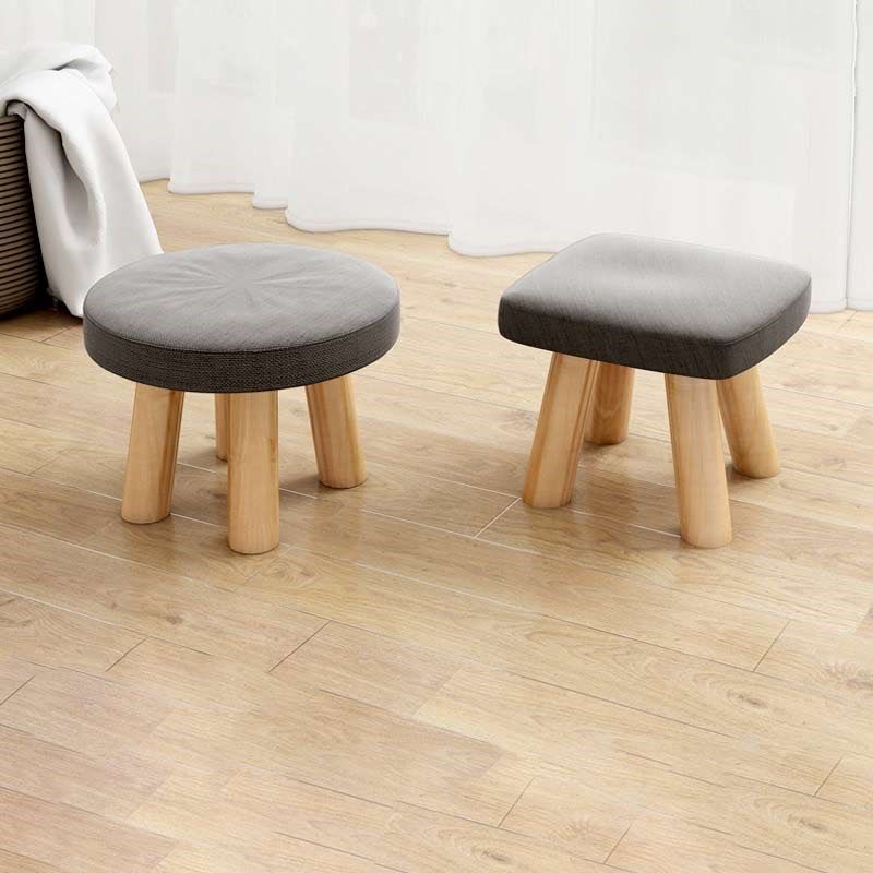 Round stool short stool small wooden stool multifunction cloth art tea table stool subnet red solid wood sloth for home children's creative bench