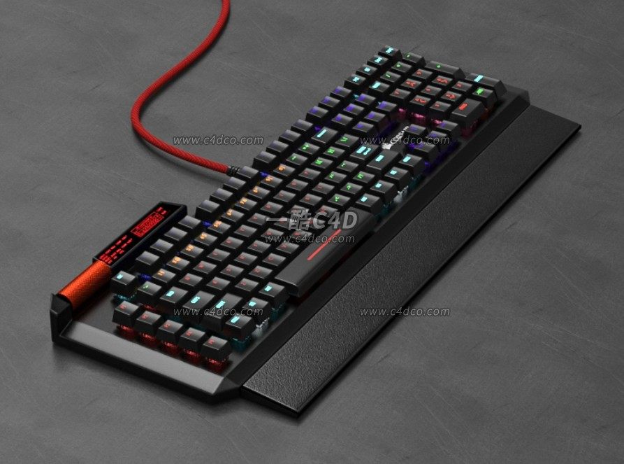 一酷C4D 电竞游戏键盘oc渲染工程文件3D模型