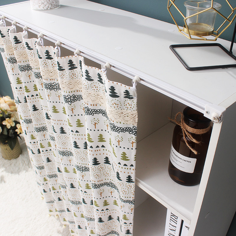 Cloth curtain shielded simple cabinet shielded curtain shoe cabinet dust-proof curtain sundries shelf Ugly Wardrobe Whole Cupboard Bookcase