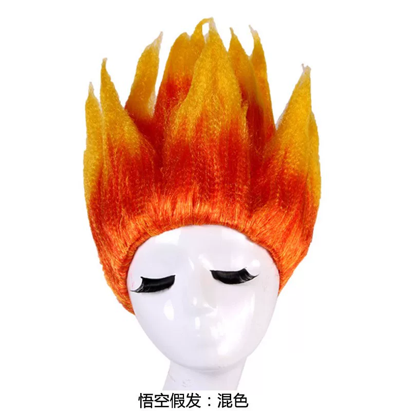 Костюм Dragon Ball Super Saiyan Гоку, костюм на Хэллоуин для взрослых и детей, телескопический золотой посох в комплекте