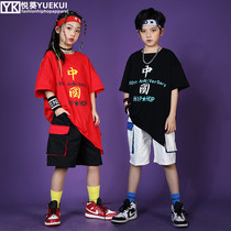 Children Hip Hop Loose National Tide Suit Hiphop Street Dance Rack Subdrum Play Out for Summer and Mens School Games Clothing