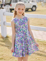 Yallinda Silk woman CUHK child crummy dress 2022 dew back A character dress Summer pure cotton French style retro vest dress