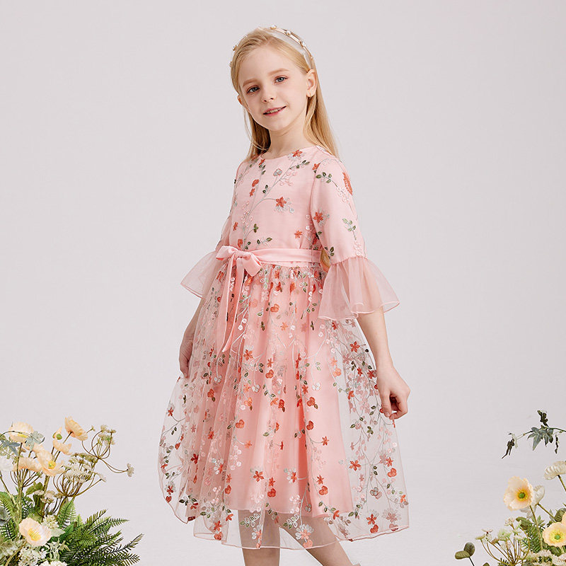Yalindas children's dress 2022 new spring and autumn girls' clothing fashionable western style princess skirt little girl skirt