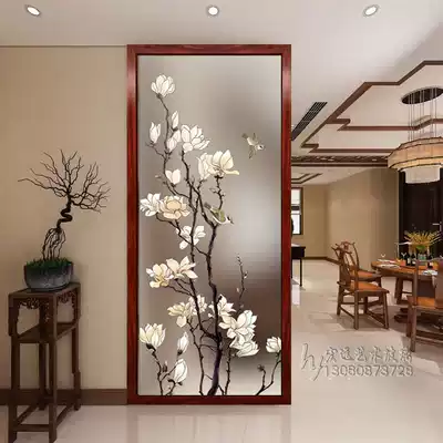 Art glass living room screen bedroom partition wall home decoration double-sided transparent frosted entry porch modern simple