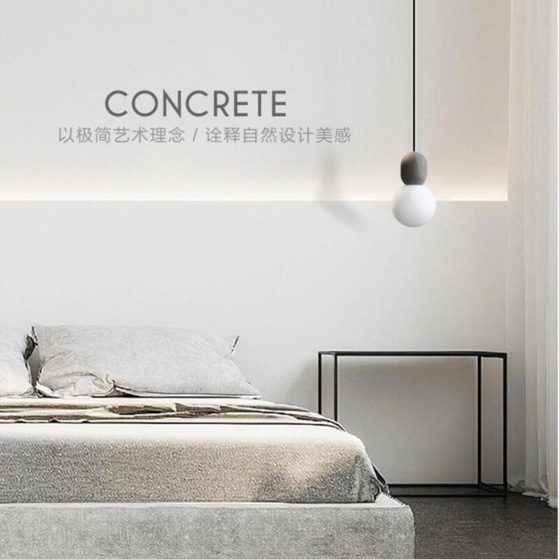 Micro-Cement Minimalist Living Room Bar Counter Commercial Restaurant Bedroom Bedside Concrete Glass Bar Counter Lamp Decorative Small Pendant Light