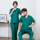 Темно-зеленый костюм-полиэфирный хлопок с короткими рукавами