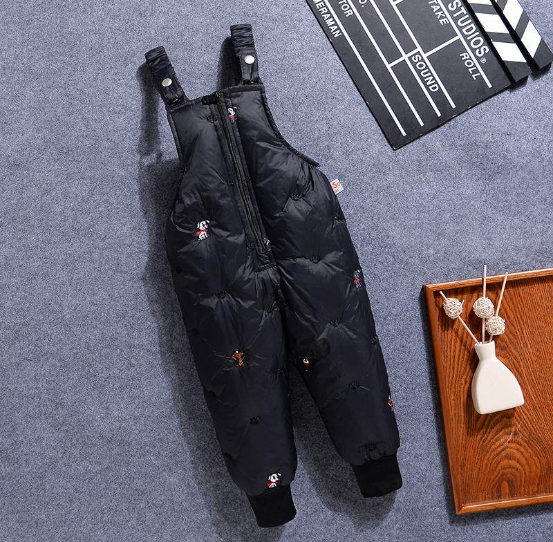 Baby down cotton pants under the age of 1 children's strap female baby winter cotton pants male treasure winter wear thickened