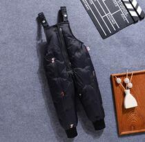 Baby down cotton pants Under 1 year old childrens belt Female baby winter cotton pants Male treasure winter wear thickened