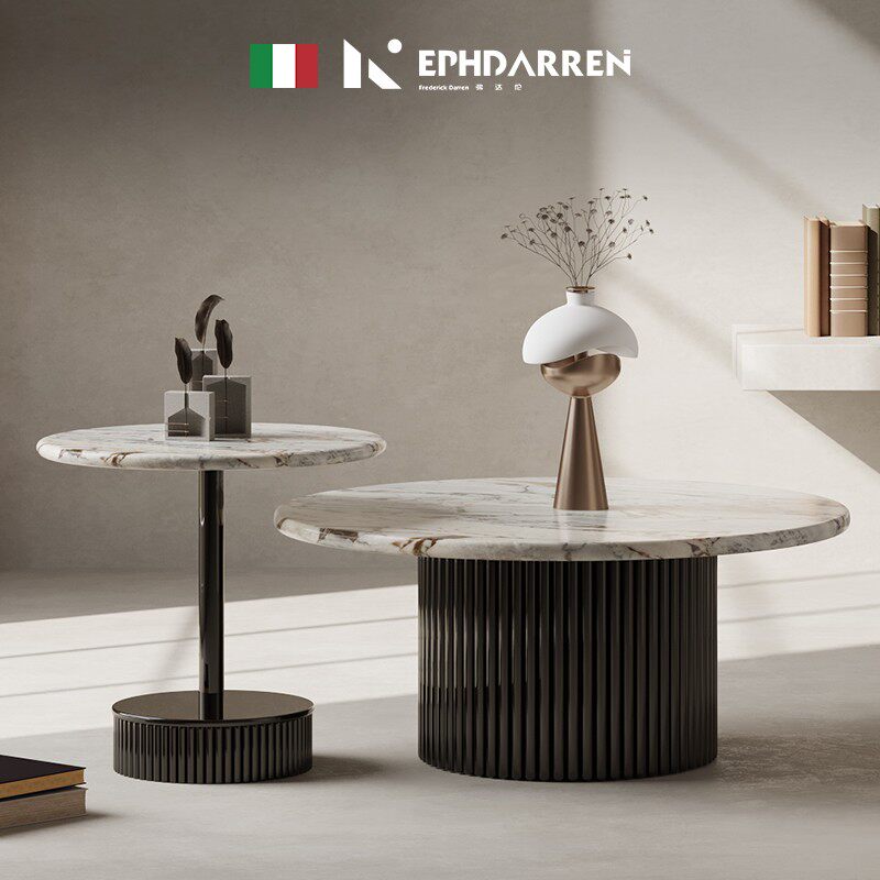 Italian light luxury marble coffee table combination wabi-sabi wind Dapingshu tea table modern minimalist designer slate tea table