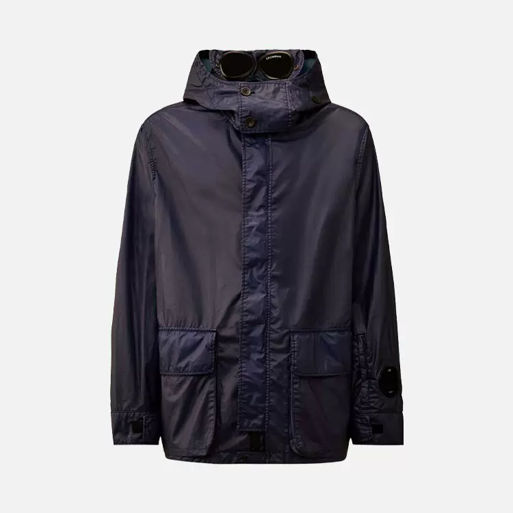 C.P.COMPANY SS26 BI-TM Нейлоновый куртка с двойным карманом, капюшон, молния 20CMOW190A