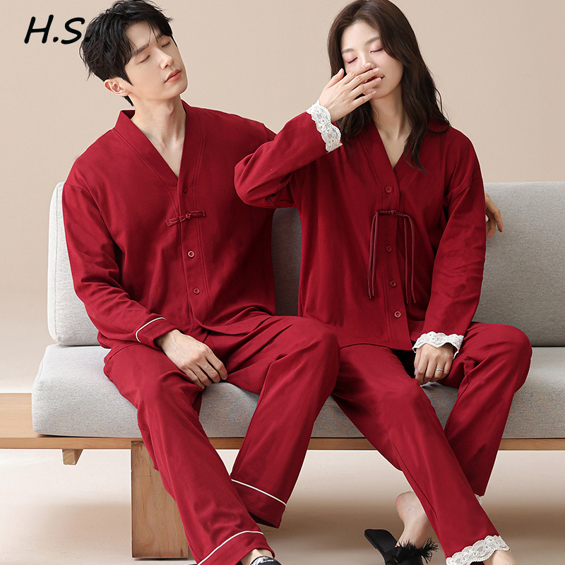 Newlywed Plus-Size Couple Pajamas 100kg Spring and Autumn Pure Cotton Set, Extra Large Loose-Fitting High-End Loungewear for Women Newlywed Plus-Size Couple Pajamas 100kg Spring and Autumn Pure Cotton Set, Extra Large Loose-Fitting High-End Loungewear for Women