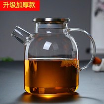 Thickened heat-resistant glass cold water jug High temperature juice jug Tie jug Explosion-proof large capacity transparent household kettle set