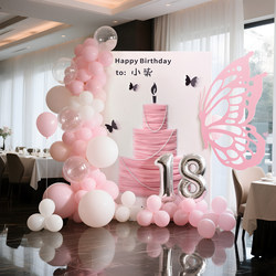 18-year-old bar mitzvah girl birthday scene decoration atmosphere props mesh cake KT board Photo Background