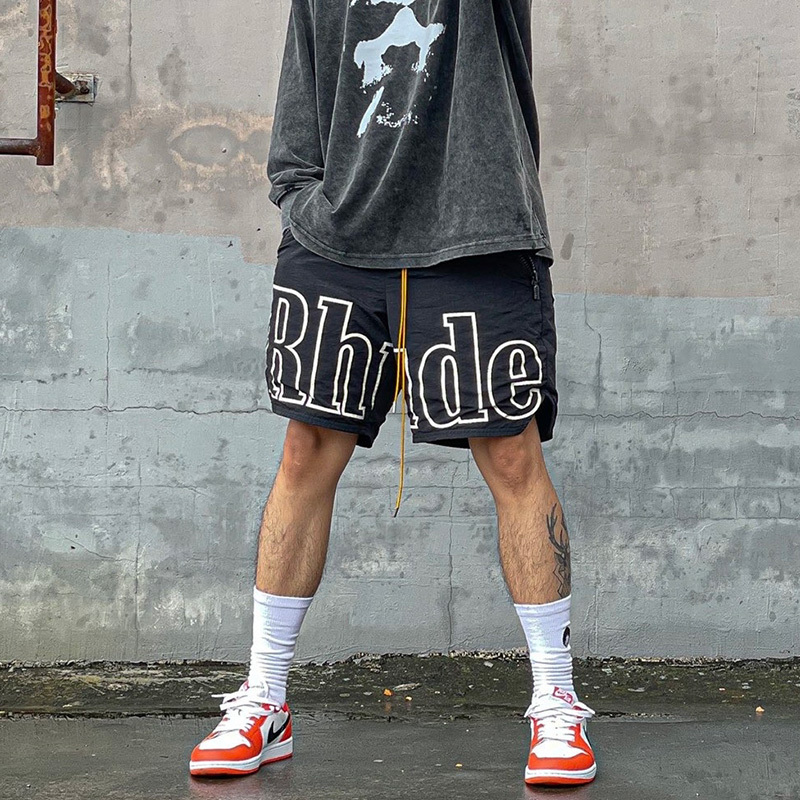 High-End Rhude Shorts American Style Trendy Loose High Street Casual Beach Basketball Sports Shorts for Men and Women
