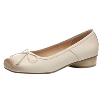 Daphne sheepskin shoes for women summer 2024 new style French ballet shoes low-heeled scoop shoes shallow mouth small leather shoes for women