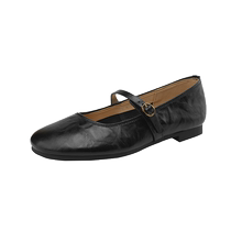 Daphne flat shoes for women summer 2024 new black genuine leather soft sole Mary Jane womens shoes versatile small leather shoes