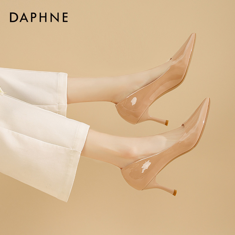 Daphne High heels Shoes Woman Summer Naked Color Pointed 2022 New Women's Shoes White Spring Autumn Fasting Single Shoes Woman