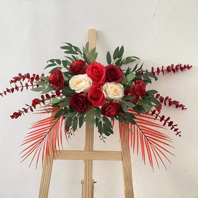 Emulated door head flower fake flower greeting card flower opening wedding ceremony Water card flower kt board flower signs floral signs floral-Taobao