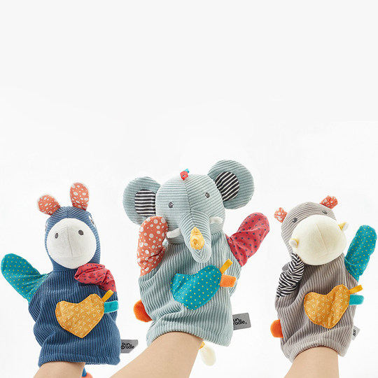 可爱幼儿园动物婴儿手套玩偶手指安抚玩具宝宝儿童游戏手偶布偶