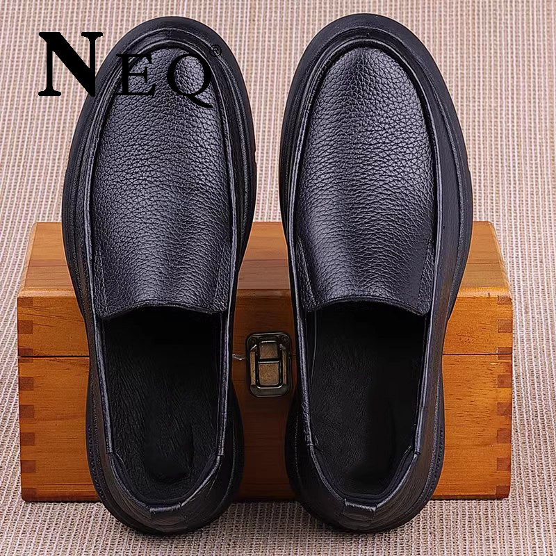 Leather Shoes Men Shoes Casual Shoes Head Layer Cow Leather Dad Shoe Cover Feet Sloth Man Abrasion Resistant Breathable Leather Shoes Glint Warm Season-Taobao