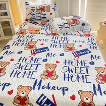 Three-piece childrens Kang cover for a single piece of four-season general cotton non-slip quilting bed sheet