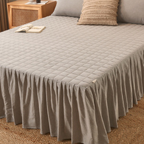 2021 New cotton jacket cotton bed skirt single thickening high - sense cotton bedcover dust - resistant cover red bedside apron