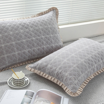Pure cotton plate clamp cotton whole head pillow sleeve male high end 100 full cotton thicker pillow core 48x74 pair