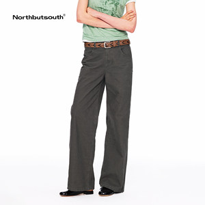 Northbutsouth Retro Washed Bamboo Texture Three-Color Classic Versatile French Straight-Leg Casual Pants
