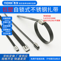 PVC plastic-coated extruded tape 5 6 9MM304 stainless steel self-locking cable tie for marine cable metal bundle strap