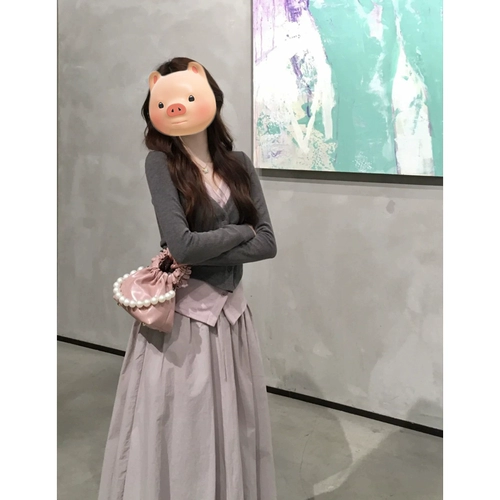 Трикотажный комплект, осенний лонгслив, приталенный дизайнерский короткий свитер, куртка, тренд сезона