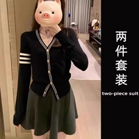 Свитер, зимняя бархатная юбка, в корейском стиле, коллекция 2023