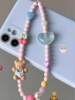Blue Bear Phone Chain, High-End Accessory, Original Chain, Cute Wrist Lanyard, Beaded Pendant, Camera Hanging Chain