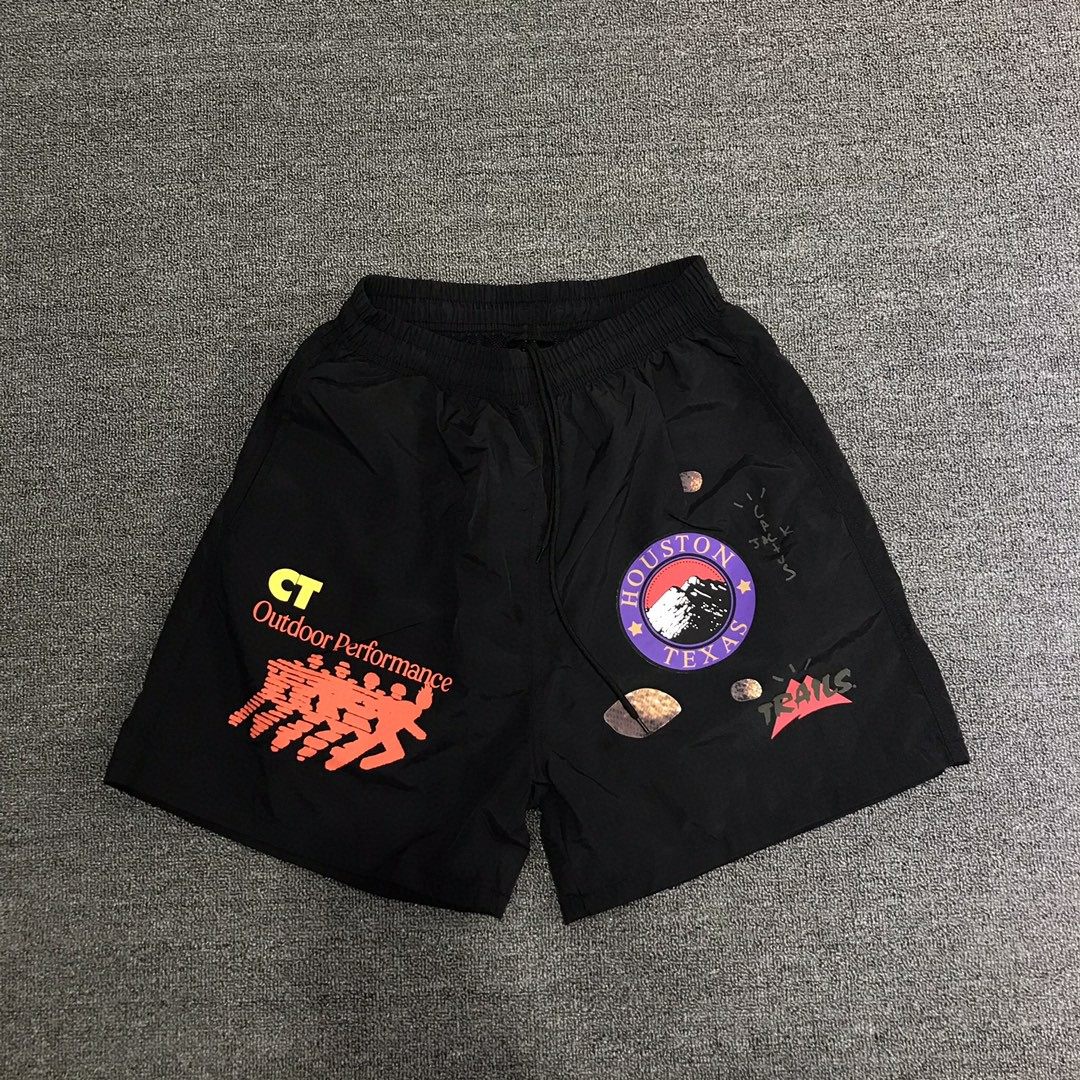 Travis Scott Cactus Jack Running Wild Shorts男女休闲运动短裤-淘宝