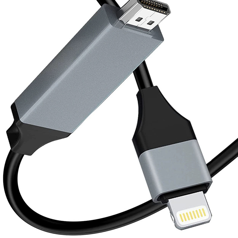 Suitable for Apple to HDMI Converter, Lightning Interface, Mobile Phone Connection to Tv, Same-Screen Cable, Tablet Projector, Computer Monitor Adapter, 4K High-Definition iPhone Screen Projection Cable Adapter