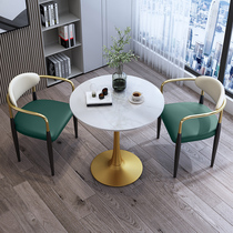 Cafe Cafe Sales Building Meeting Roundtable Reception Table Negotiating Table 4-Chair Nordic Rock Table