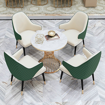 Nordic Association Room Table and Chair Cafe Leisure Table 4-Chair Business Reception to negotiate a small marble round table