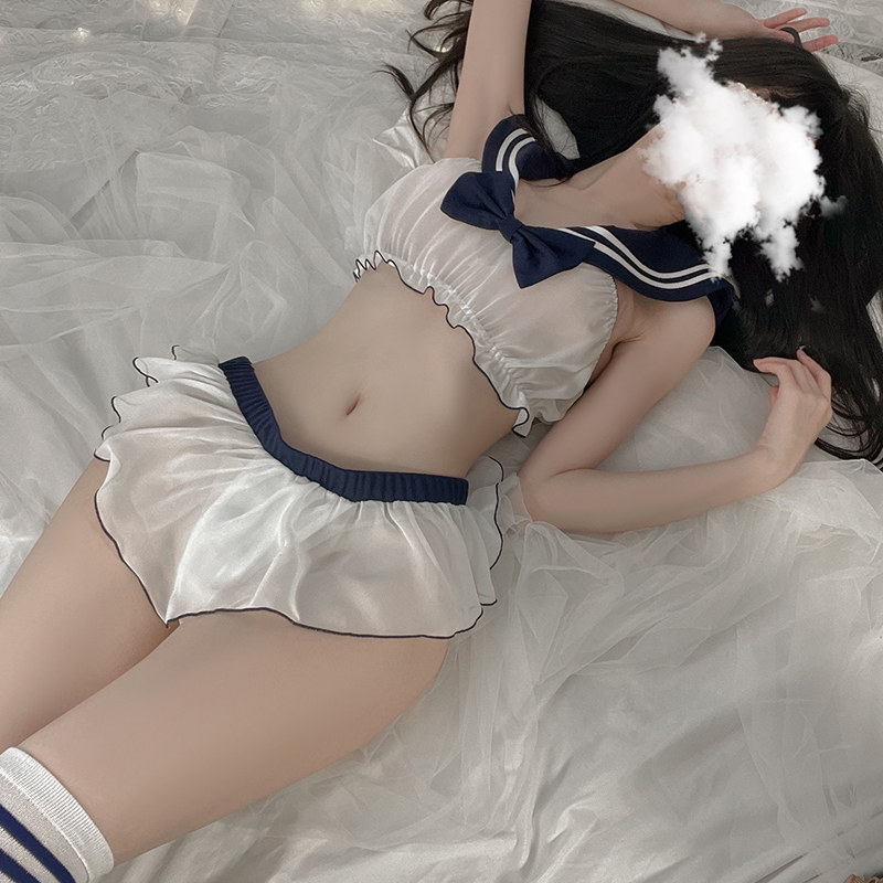 Sexy pajamas summer hot ice fun campus belly tempted to open up fun lingerie bed