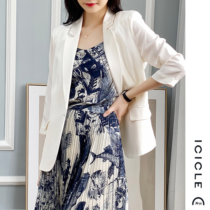 2022 spring and summer new domestic mulberry silk jacket thin section silk suit women