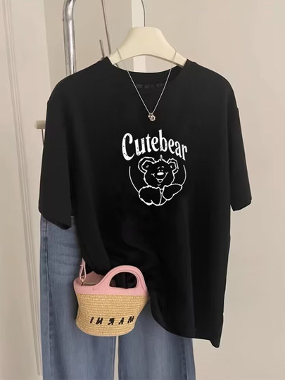 Camiseta de manga corta de algodón puro con hombro derecho para mujer 2025, nuevo estilo coreano, camisa blanca versátil de moda con parte superior inferior, verano