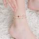 925 Sterling Silver Four-Leaf Clover Double-Layer Anklet for Women 2025 New Model ins Light Luxury Fashion Niche Design Foot Chain Gift