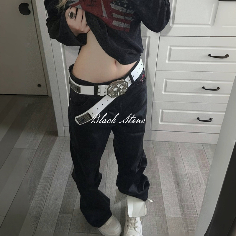 Black Stone River "Batik Marking" Skinny Heavy Waxing 3D Rose Embroidery 517 Flared Jeans Black Stone River "Batik Marking" Skinny Heavy Waxing 3D Rose Embroidery 517 Flared Jeans